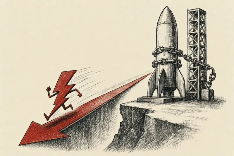 A lightning bolt races along a shortcut while a chained rocket represents Google's fast Flash model and delayed Pro release.