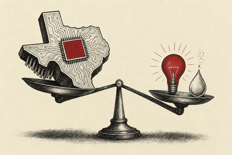 Illustration: Texas Halts New Data Center Grid Connections as AI Power Demand Overwhelms ERCOT Queue
